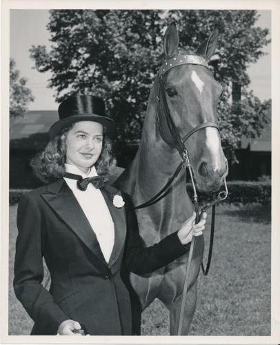 Madonna Buder, SFCC with her horse Wally Highland in June 1948